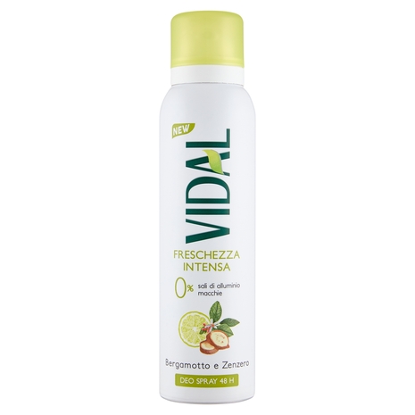 Vidal Freschezza Intensa Bergamotto e Zenzero Deo Spray 48H 150 ml
